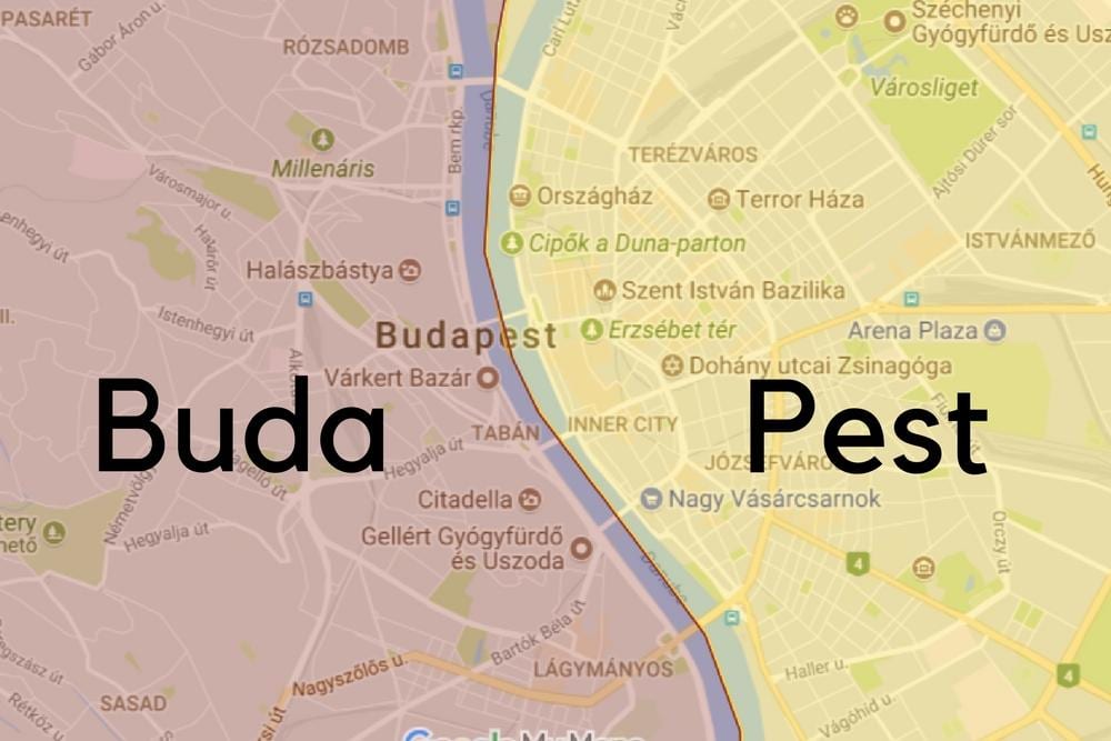 บูดาเปสต์ neighborhoods แผนที่