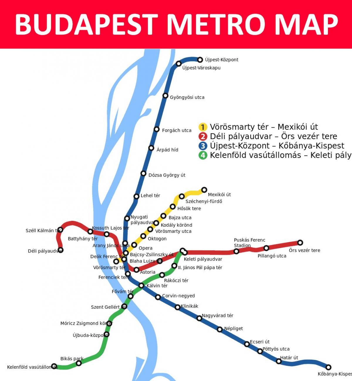 แผนที่ของบูดาเปสต์ keleti