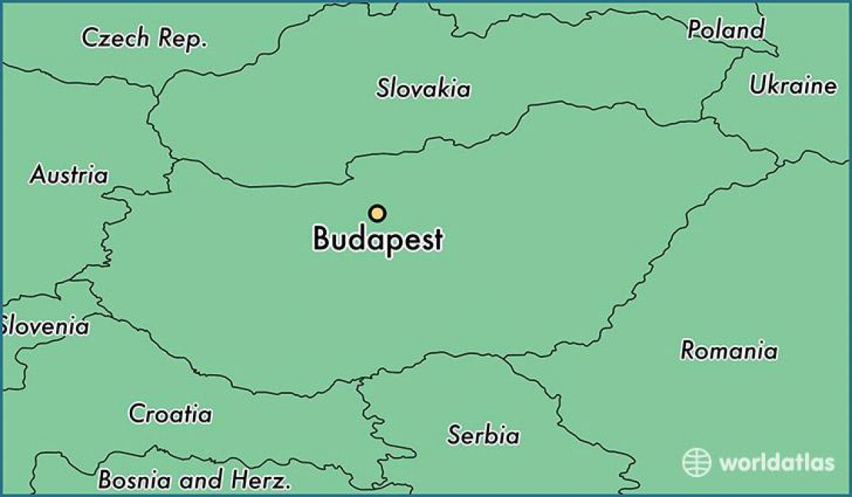 แผนที่ของบูดาเปสต์และรอบๆแถวนี้แล้วประเทศ