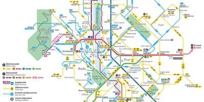 แผนที่ของบูดาเปสต์เดินเรือ