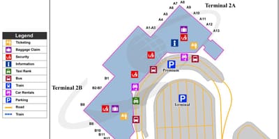 บูดาเปสนามบินแผนที่เทอร์มินัล 2a