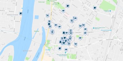 แผนที่ของบูดาเปสร้านอาหาร