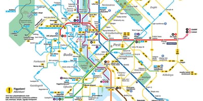 บูดาเปสต์ streetcar แผนที่